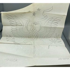 Large Vintage American Eagle Patriotic Iron On Transfer 2791 Metallic Silver